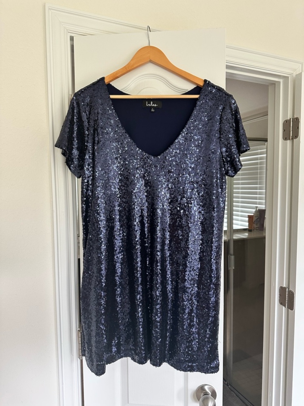 Lulu's Navy Sequin Mini Dress